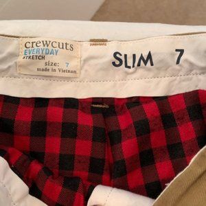 Boys fleece lined JCrew khaki pants - Size 7